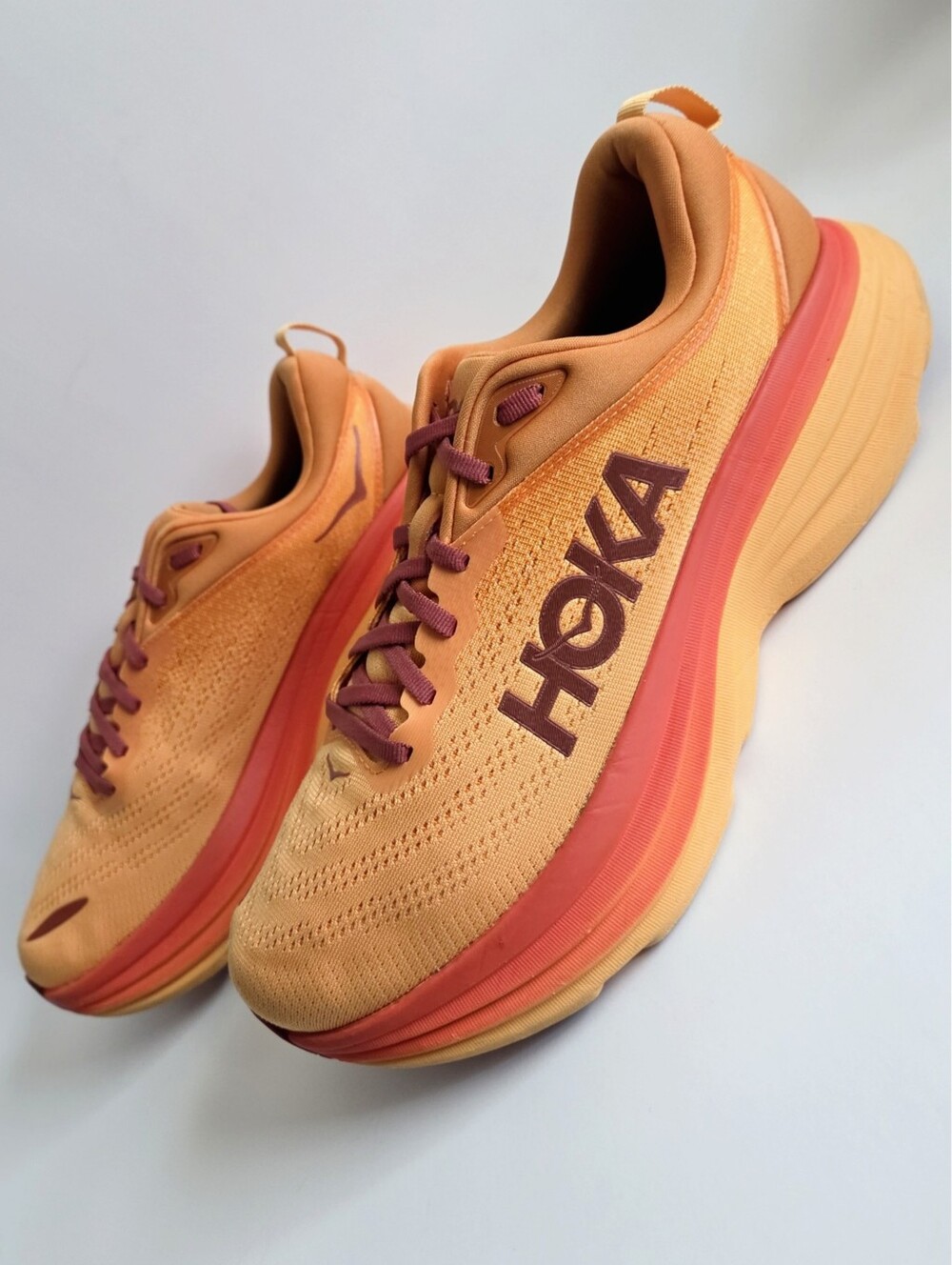 Hoka Bondi 8 Running Shoes In Amber Haze/ Sherbet, Size 10.5 - Picture 9 of 16